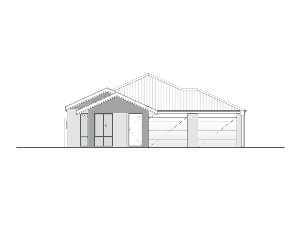 Crossroads home design, Gable façade
