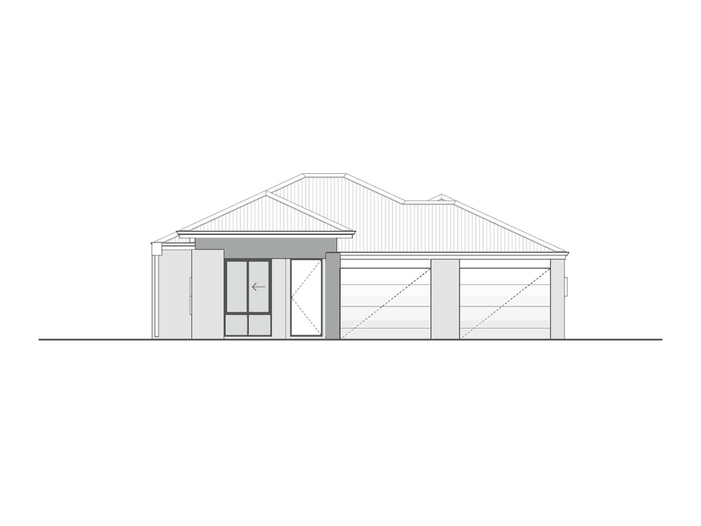 Double Oak home design, Portico façade