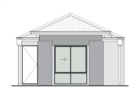 Merion home design, Portico façade