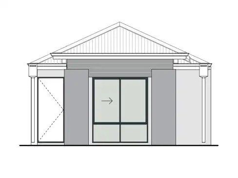 Mewer home design, Portico façade